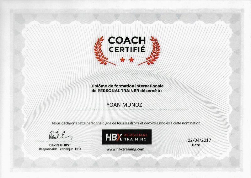 Diplôme Coach Certifié - Yoan Coaching